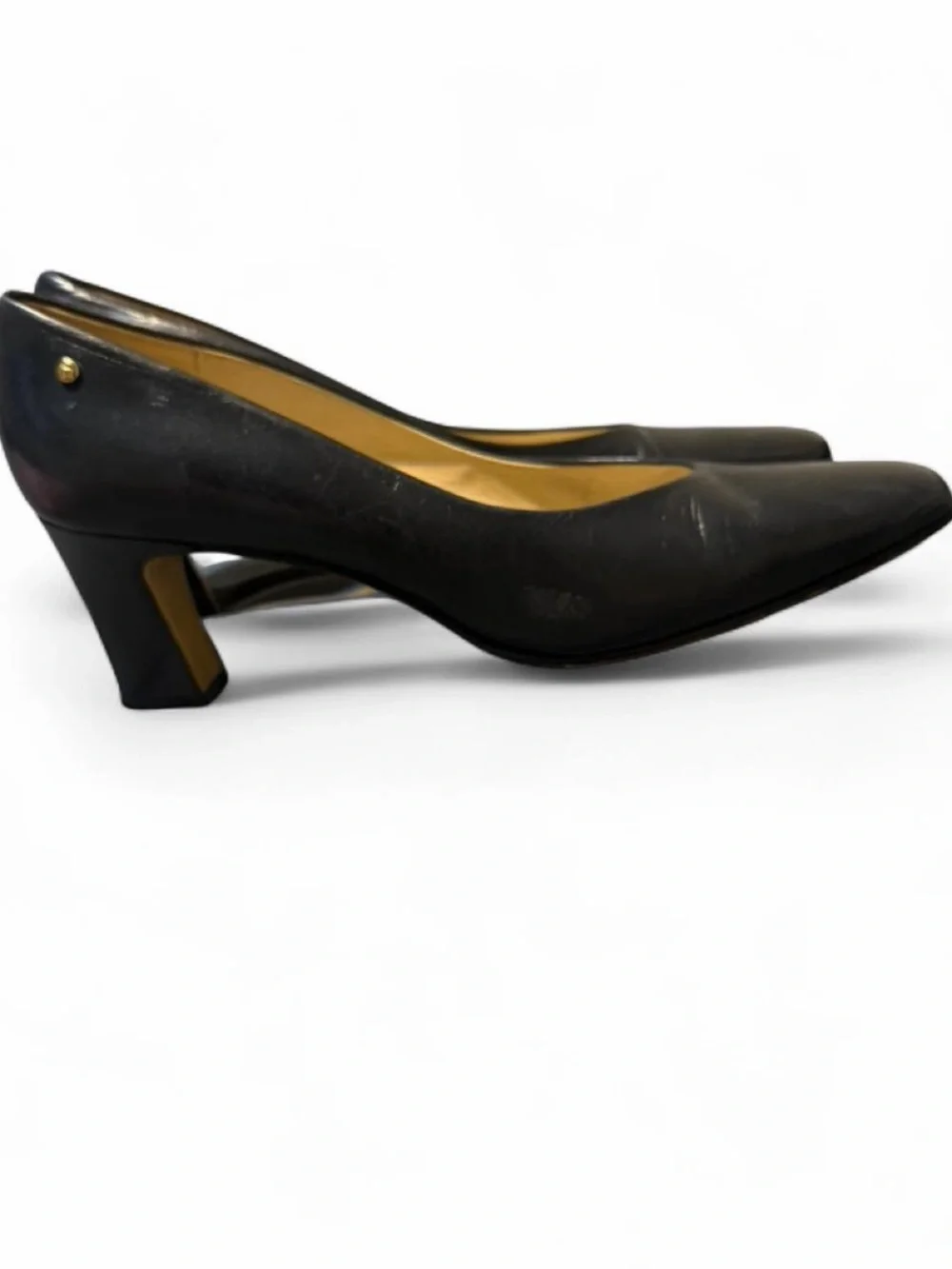 Etienne Aigner Navy Leather Classic Women's Heels Size 8N